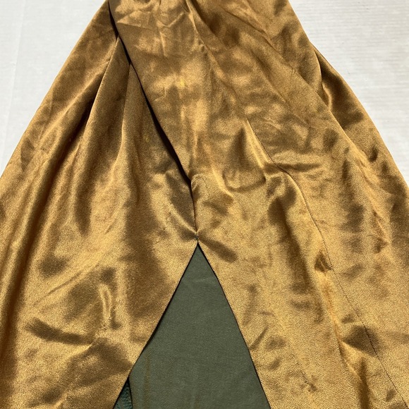 Vintage Jessica McClintock Gunne Sax‎ Y2K Dress 7/8 Gold Slip Maxi Halter Beaded - Picture 11 of 12